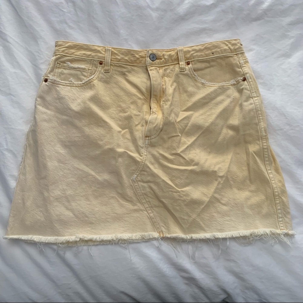 Yellow Abercrombie Denim Skirt